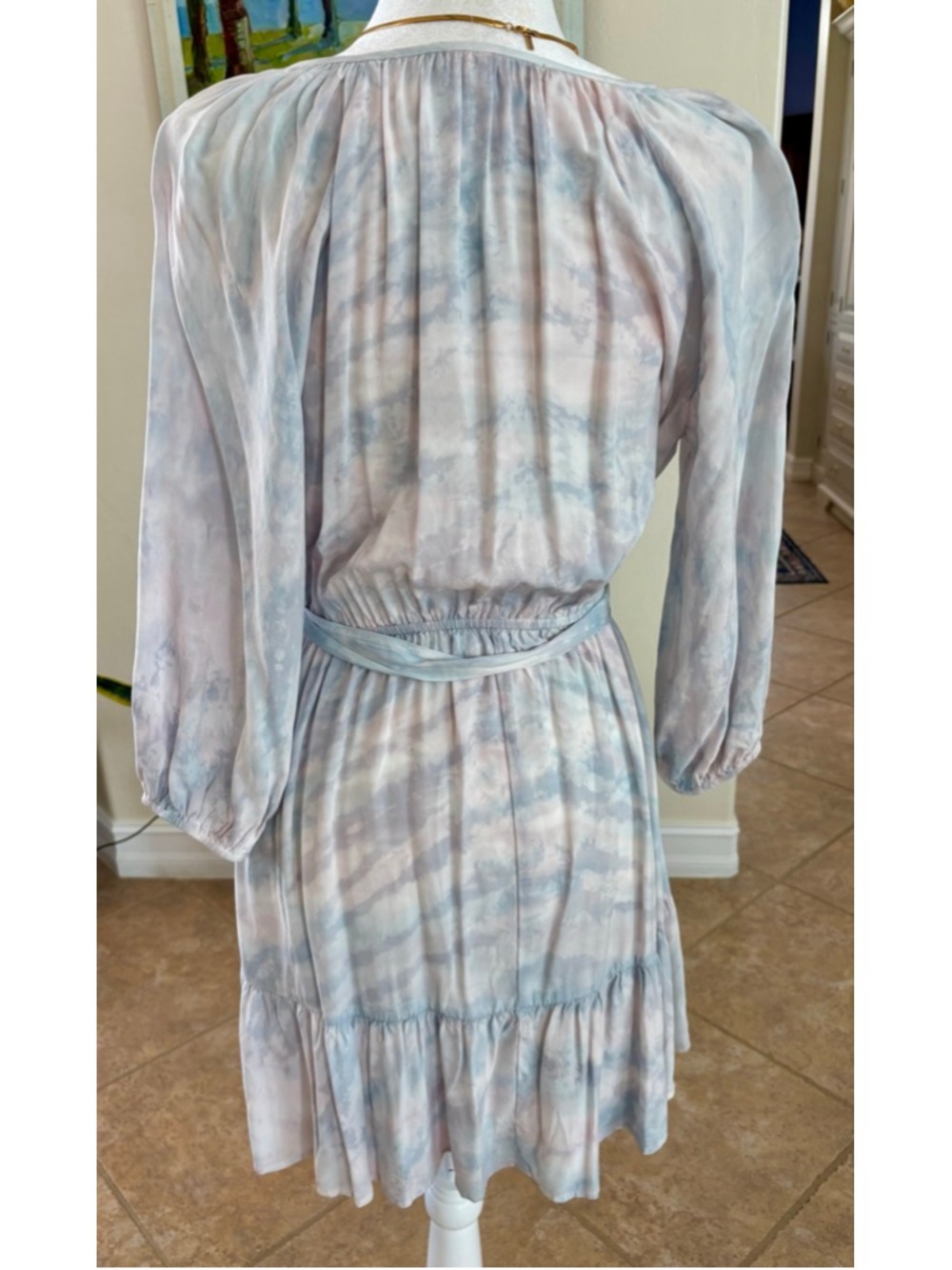 RIVER + SKY Blue Pink Tie-Dye Long Sleeve Dress Size S - Picture 2 of 11
